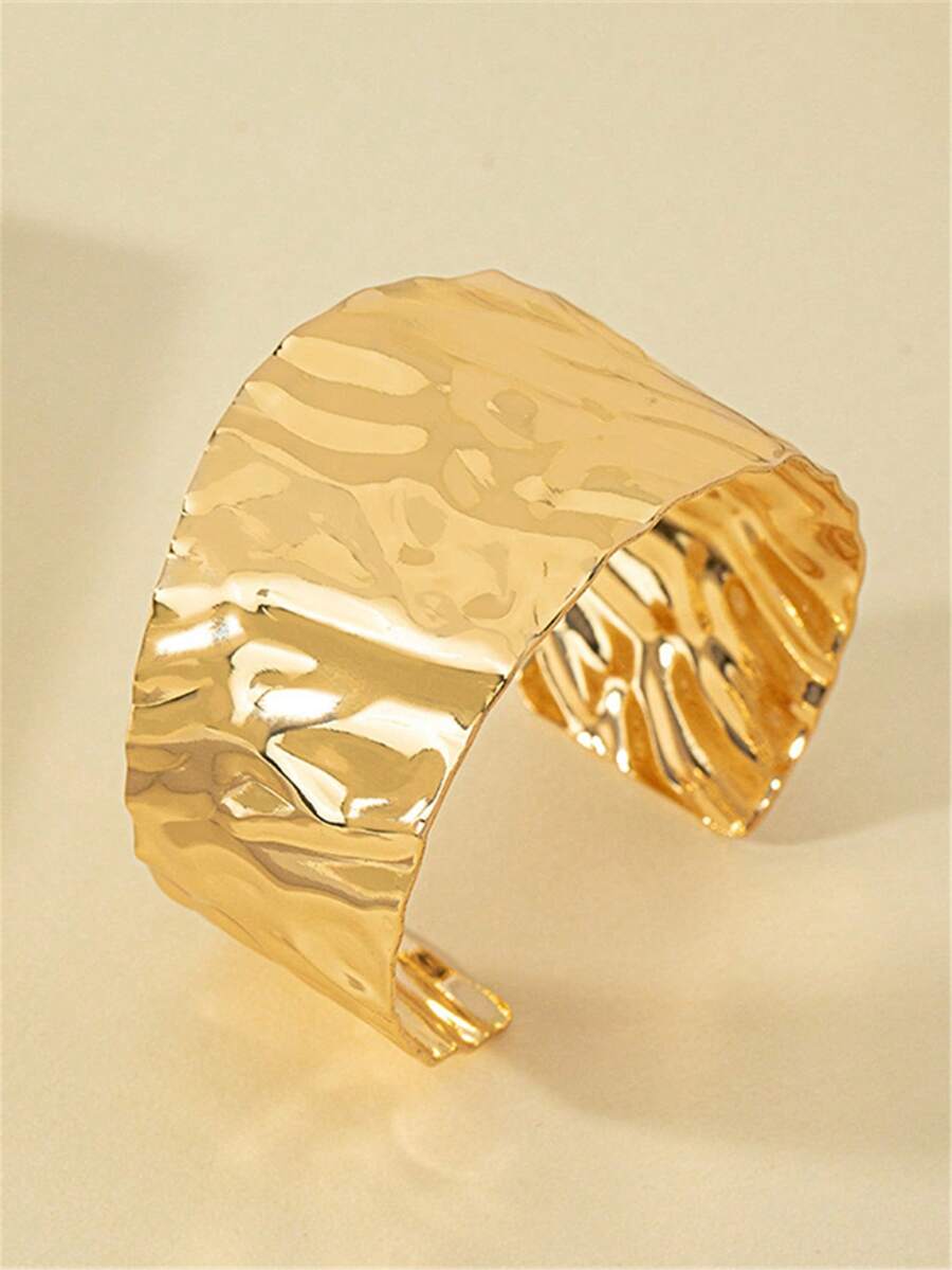 1 pieza Brazalete con diseño exagerado y estilo europeo geométrico - Amarillo Oro - Ver 1