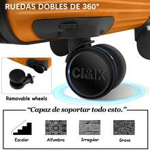 Maleta De Viaje Rígida 18 Pulgadas Ligera Con Ruedas 360° - Naranja - Ver 5