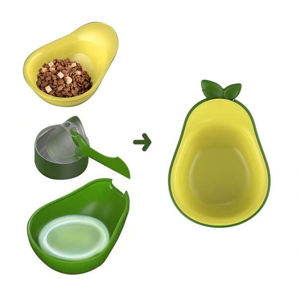 Tazón de agua para gatos 3 EN 1 Abrelatas de lata, cuchara para comida de perro y tazón de comida para gato, plato poco profundo para mascotas para cachorros y conejos