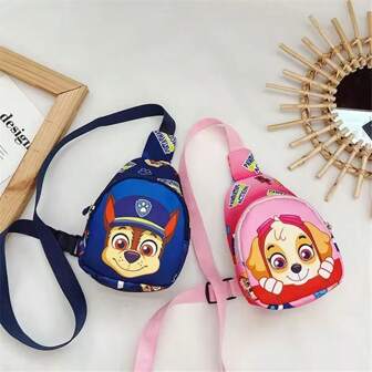 Paw Patrol 1 stuk Paw Patrol borsttas, schattige kawaii cartoon schoudertassen, Paw Patrol reistas, crossbody tas, cadeau voor verjaardagscadeau, geschikt voor zowel jongens als meisjes, perfect feestcadeau, vakantiecadeau voor fans (willekeurige stijl)