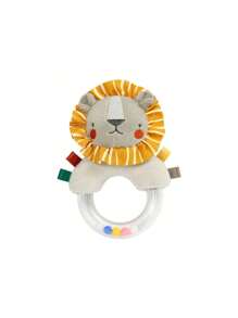 Infant Teething Grasp Ring Rattle, Lion/Fox/Rabbit Design