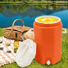 4-Gallon PU Insulated Beverage Cooler With 48-Hour Ice Retention, Stackable & Portable For Parties & Outdoors - Orange - View 8