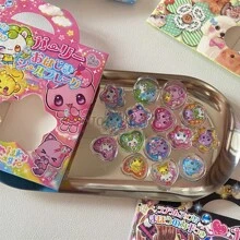 15pcs Y2k Crystal Marbles Stickers 3d Laser Sparkling Heart-Shaped Animal Mobile Phone Case Stickers School Supplies, Back To School