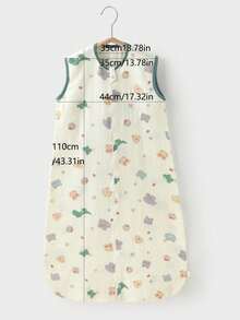 双层纱布透气婴儿睡袋，夏季防踢被 - 動物樂園 - 查看 3