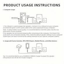 Altavoz de escritorio estéreo de alta calidad 2.1 con iluminación ambiental LED - Alimentado por USB, toma de audio de 3.5 mm, conexión por cable para PC, portátil, tableta, consola de juegos y dispositivos MP3/MP4, diseño moderno con acentos azules, altavoz portátil - Negro - Ver 10