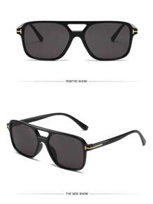 1PC Double-Beam T-Shaped Design Elegant Fashion Unisex Sunglasses Casual Travel Portable Beach Sunglasses Suitable For Birthday Parties, Outdoor Travel, Sports, Cycling, Driving, Fishing, Family Gatherings, Golf, Vacation Casual Sunglasses