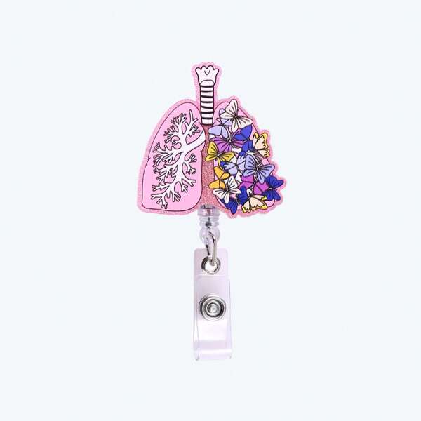 Retractable Badge Reel, Heart Heart ID Name Tag Badge Clip Holder, Suitable For Work Office, Nurses, Medical Students, Teachers, Men & Women, Office Gift