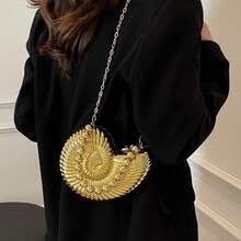 Conch Bag 2025 Summer Hot-Selling Fashion Acrylic Evening Bag, Cosmetics Organizer Bag, Crossbody Bag - 金色 - 查看 6