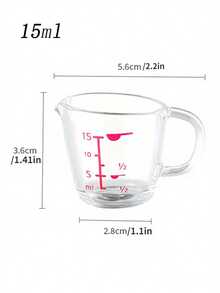 Mini copos medidores de 1/2 unidades, copo medidor para assar, jarra pequena para leite, copo medidor de café, copo com bico, jarra para espumar leite, copo medidor transparente com alça de encaixe, design empilhável e múltiplas balanças de medição, utensílios de cozinha - Multicolorido - Ver 8