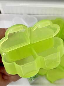 1 Pc Of Four-Leaf Clover Mini Medicine Box Compartment Storage Box Portable Jewelry Box Suitable For Home And Travel Men And Women Travel Essentials