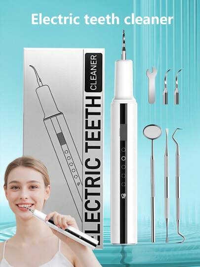 SEAGO 1 Stück Ultraschall Zahnreiniger, Zahnaufhellung, elektrischer Zahnsteinentferner, entfernt Zahnstein, Mundpflege, von Zahnärzten empfohlen, IPX6 wasserdicht, entfernt leicht Zahnstein, Plaque, Verfärbungen durch Rauchen/Kaffee/Zahnlücken, 5 Reinigungsmodi (sanft, Standard, mittel, stark, extra-stark), intelligente Leistungsverteilung, Überladungsschutz, reinigt Zähne schonend, 3-Stunden Vollladung, 90-Tage Standby, 500mAh großer Akku