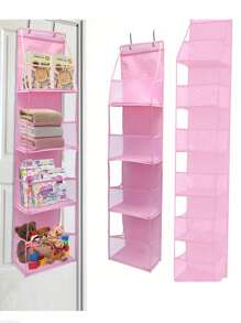 Over The Door Hanging Storage Bag, Transparent Visible Multi-Compartment Organizer Pouch For Closet, Wall, Home Organization