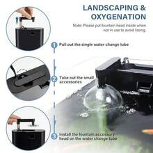 Filtro multifuncional para acuario Hygger, filtro de estanque de peces de 60GPH para cambio de agua, filtración y paisajismo con manguera de agua, tubo de selva tropical, esponja y bolas cerámicas como medios de filtración - Por defecto - Ver 6
