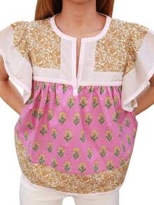 Women Boho Floral Babydoll Shirt Top Ruffle Cap Sleeve V Neck Patchwork Peplum T Shirts Tops Summer Vests Tank Tops Casual Going Out Tops Blouse Beach Vacation Streetwear