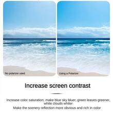 The QZSD Polarizer Of The Lightweight Era Can Rotate The Lens To Eliminate The Reflection Effect On Non-Metal Surfaces. CPL Polarizers Are Commonly Used For Photographing Landscapes And Scenery, Made Of Optical Glass, Photography Accessories, Effect Filters, Enhancing Contrast And Color For Camera Lens Filters. Available Sizes Are 40.5mm, 49mm, 52mm, 55mm, 58mm, 62mm, 67mm, 72mm, 77mm, And 82mm, Suitable For Nikon, Canon Camera Lenses. - 黑色 - 查看 3