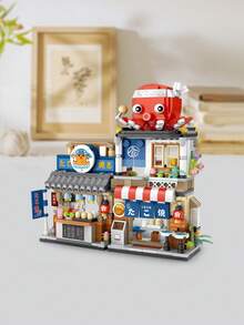 LOZ 迷你积木，可折叠日本街头场景 DIY 套装，多种颜色可选，3D 拼图组装，办公桌装饰，成人男女节日礼物，圣诞节，房间装饰 - 彩色 - 查看 3