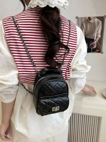 Mini Crossbody Bag, Fashionable Handheld Small Backpack, Rhombus Chain Versatile Everyday Shoulder Bag