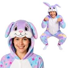 nerd hunters Pigiama kigurumi per adulti, in peluche, costume unisex di cosplay a forma di coniglio