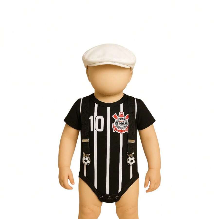 Corinthians Themed Baby Bodysuit Black Football Kids Unisex S To G Boy Girl Baby Gift