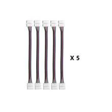 4-Pin LED Light Strip Connector Kit For 5050 10mm Wide Light Strip, Including 8 Types Of Solderless Accessories (Total 80 Pieces), RGB Extension Cable, LED Jumper, Bi-Directional RGB Splitter Cable, L Connector, T Connector, Gapless Connector, 4-Pin Male Connector, LED Strip Clip, Providing Most Parts For DIY Lighting Projects