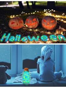 300pcs 9*13mm Small Diamond Shaped Glow Stones, Luminous Plastic Pebbles For Garden, Fish Tank