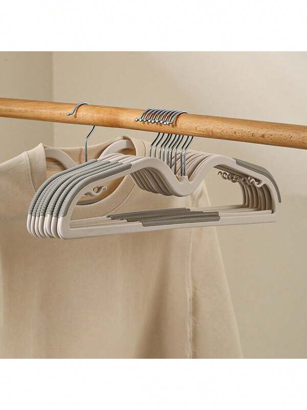 1/5/10pcs Short Neck Rubber Clothes Hangers, Non-Slip Thickened Seamless Garment Drying Racks, Multi-Function Wet/Dry Cloth Hanger Decor, Room Decor, Decorations, Decorations, Decor, Decor, Decor, Decor, Storage, Organizer,Spring,Minimalist,Summer Tops/Bedroom Decor/Bathroom Accessories/Room Decor/Home/Holiday Essentials/Bedroom Decor/Home Decor/Room Decor Bedroom/Home/
