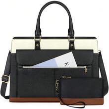 NEWHEY Laptop Bag For Women 15.6 Inch Laptop Tote Bag Business Office Work Bags Professional Briefcase Waterproof Leather PU Computer Bag Teacher Shoulder Bag Handbag - Multicolor - View 15