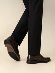 Men's Black Slip On Leathers Lined Square Toe Dress Loafers Shoes For Casual Weekend Formal Work - Màu nâu  Mocha - Xem 6