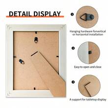 1pc Elegant European Art Gallery Picture Frame, Available In Pink, Grayish Green, Woodgrain, Blue-Green, And Brown Frame Colors, Displays 3.5"X5", 4"X6", 5"X7", 6"X8", 8"X10" Photos In Vertical Or Horizontal Orientation, Wall Decor Or Tabletop Display, Suitable For Office, Living Room, Desk Decor (Frame Only, Photo Paper Included Randomly)