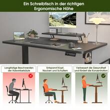 Devoko Gunji 120/140/160cm Height Adjustable Desk With Monitor Stand, Ergonomic Desk For Home Office, Office Table - View 4