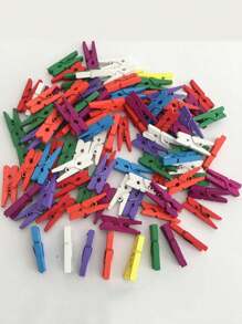50pcs Handmade Natural Wooden Clips, With Slightly Different Clip Sizes, Wood Grain Pattern Is Normal, Decorative Wooden Clips/Photo Clips/Sealing Clips