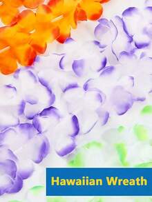 10pcs/Set Hawaiian Flower Leis Necklace, Tropical Floral Theme Party Headpiece Favors, Suitable For Wedding, Holiday, Beach, Birthday And Other Occasions (Random Colors) - Multicolor - View 5