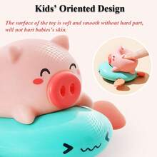 1 件婴儿幼儿喷水漂浮沐浴玩具，柔软可爱的小猪动物水上玩具，儿童发条婴儿戏水淋浴喷水游泳玩具，适用于室内和室外沙滩泳池玩具，适合 2 岁男孩和女孩的游戏，幼儿玩具，儿童玩具，感官玩具，儿童生日/圣诞节礼物（配件颜色和款式随机），节日必备，婴儿洗澡礼物，婴儿用品，新生婴儿浴室必需品，婴儿烦躁玩具
