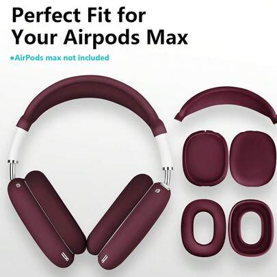 适用于 Max 耳机的 3 合 1 硅胶保护套，耳垫/耳罩/头带保护套，兼容 Max 耳机，柔软硅胶保护套，适用于 Apple Max 新款 USB-C 型号（2020/2024 通用款）