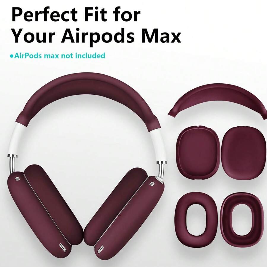 Silicone Case Cover For AirPodsMax, Ear Pad Case Cover/Ear Cups Cover/Headband Cover For AirPodsMax Headphones, Accessories Soft Silicone Protector Compatible With Apple AirPodsMax New USB-C (2024)