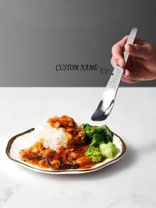 1pc/4pcs Personalized Stainless Steel Dessert Spoon, Cute Coffee Spoon, Long Handle Yogurt/Ice Cream Scoop, Gold/Silver Kitchen Utensils - Multicolor - View 3