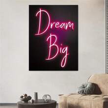 1pc/3pcs Set Modern Energize & Inspire Vibrant Neon Inspirational Posters,Room Decor, Gift For Friends Kits Wall Arts Decor, For Living Room, Bedroom, Office, Bar Wall Decor,Frame,Frameless.