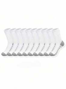60pcs/50pcs Comfortable Sports Round Neck Tennis Socks For Men, Suitable For Outdoor And Casual Wear, All Season, White Antibacterial Odor-Resistant Moisture-Wicking Athletic Socks, Thick And Comfortable For Daily Wear, Couples Casual Socks, Cute Socks, Girls Socks, Autumn/Winter & Spring/Autumn, Mesh Detail, Guiding Hole Design, Moisture Absorption And Perspiration, Soft And Smooth, Suitable For Various Holidays, Sports, Leisure, Business And Daily Wear, Can Be Worn All Year Round, 40pcs/30pcs/24pcs/20pcs/16pcs/12pcs/10pcs/8pcs/6pcs/4pcs/2pcs
