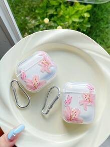 1pc Lily Flower, Butterfly Transparent Earbud Cases Set With 1pc Earbud Holder Clip. Compatible With AirPods Pro (2nd Gen), AirPods 3, AirPods Pro, AirPods 1/2, AirPods 4, And Headphones