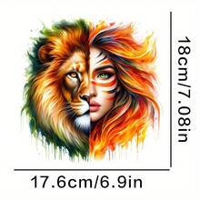 1pc/2pcs/3pcs Animal Girl Heat Transfer Stickers, Yin Yang Face, DIY Gift, Clothing Decorative Material, Iron-On Heat Press DIY Patches For Garment, T-Shirt, Hoodie, Cushion, Bag - Multicolor - View 7
