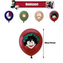 bandai Set de 17 globos de anime de Héroe Escolar - Juego de decoración de fiesta de plástico, que incluye pancartas de feliz cumpleaños, personajes y globos, adecuado para cumpleaños, aniversarios y celebraciones festivas de fans del anime