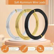 1/3 rolki drutu rzemieślniczego ze stali nierdzewnej, aluminium, giętki, artystyczny sznurek koralikowy, sznurek do tworzenia biżuterii