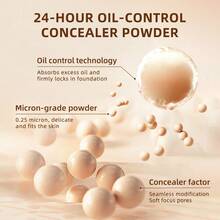 Zeesea 24小时持久哑光粉饼，控油防水，轻盈透气，隐形毛孔，适合油性肌肤，纯素粉饼 - 自然色 - 查看 5