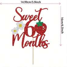 六个月的爱情蛋糕装饰，半岁生日蛋糕装饰，生日派对装饰，一岁生日蛋糕装饰，半岁生日派对用品，拍照道具，圣诞节 - 彩色 - 查看 12