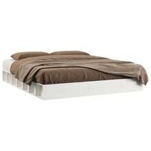 Bed Frame White Solid Pine Wood, Plywood 59 X 79 In Bed Frame-1460 - Multicolor - View 2