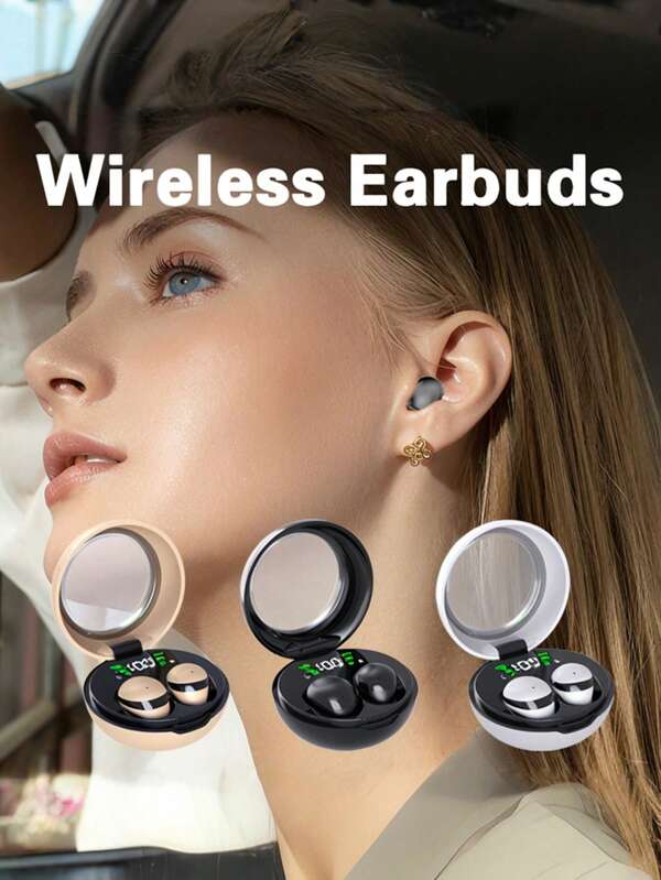 Ultra-Small Wireless Headphones, Peanut Size Wireless Headphones, High-Definition Digital Display With A Microphone, Mini-Stealth Wireless Headphones Ultra-Long Standby