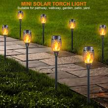 12-Pack Solar Torch Lights With Flickering Flame - 12LED Mini Fire Effect Solar-Powered Tiki Torches, Waterproof Outdoor Lighting With Auto On/Off, Perfect For Garden, Patio & Pathway Decor, Christmas Decorations, Christmas Decor - Màu Cam cháy - Xem 7