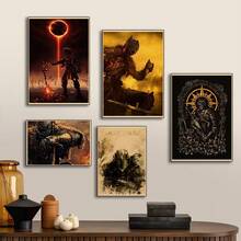 1pc/3PCS Wall Arts Posters Optional Frame /Framed Pop Classic Game Poster Dark Souls 3 Retro Art Home Decoration Poster Family Wall Children's Room Playroom HD Print Wall Sticker