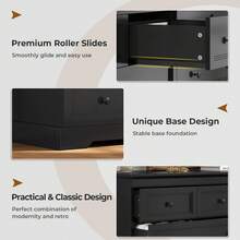 10 Drawers Dresser, Black Dresser For Bedroom, Wood Dressers And Chest Of Drawers For Bedroom - 黑色 - 查看 7