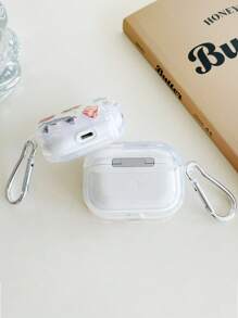 Transparent Earphones Case With Sea Turtle, Coconut, And Seashell Designs, Comes With 1 Earphones Case Hanging Buckle, Compatible With AirPods Pro (2nd Generation), AirPods 3, AirPods Pro, AirPods 1/2, AirPods 4